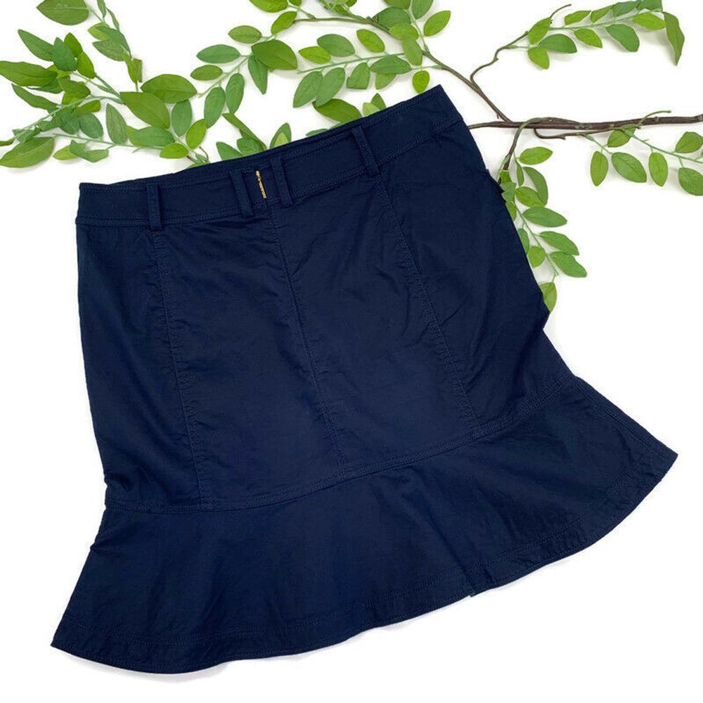 TORY BURCH Navy Gold Buttons Peplum Casual Skirt - Picture 2 of 6